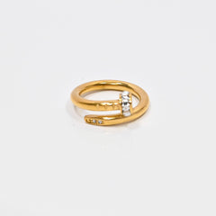 Nail Inspired Ring Gold