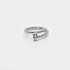 Nail Inspired Ring Silver