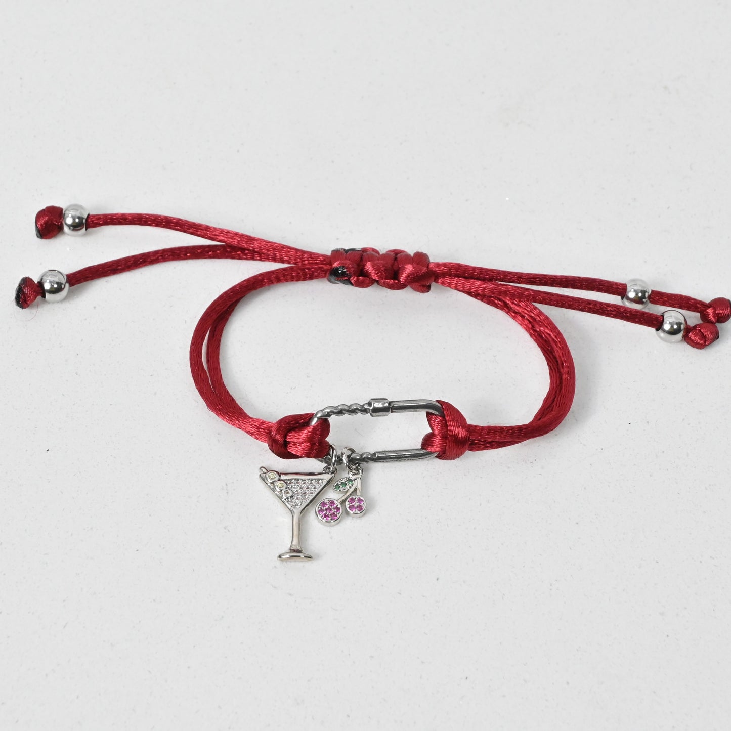 Cherry Martini Charm Bracelet