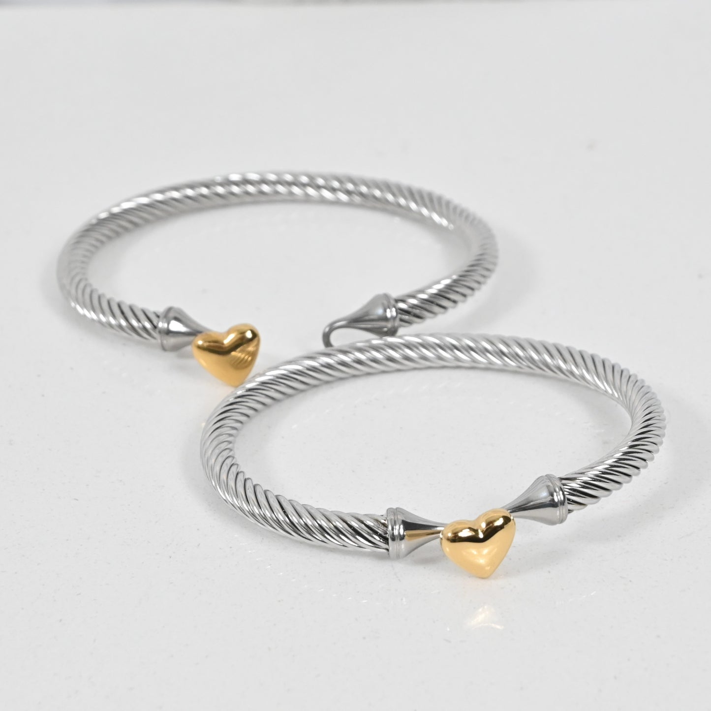 Pulsera Corazón doble tono