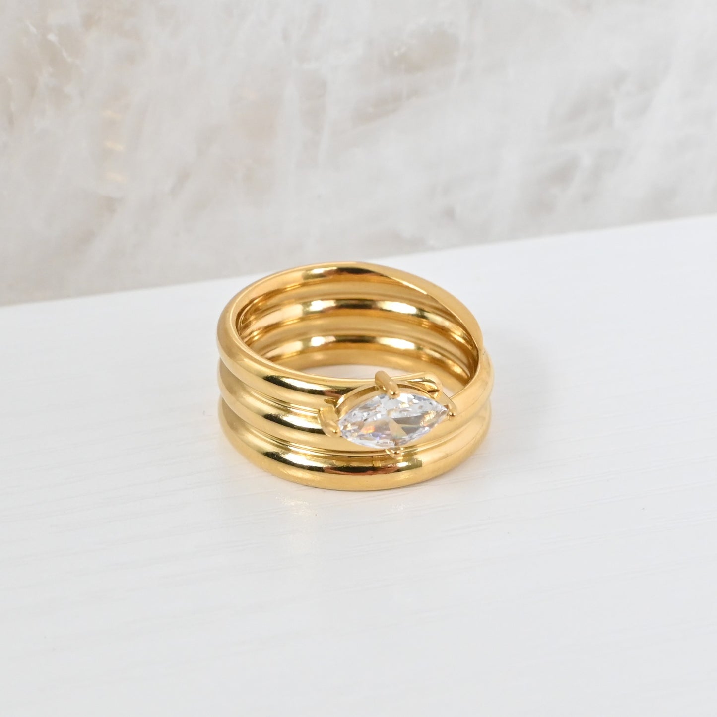 Sortija Valeria | Anillo Multicapa en Stainless Steel 18K Gold Plated