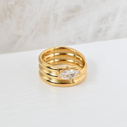 Sortija Valeria | Anillo Multicapa en Stainless Steel 18K Gold Plated