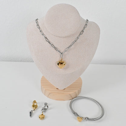 Bundle Valentina | Set de Collar, Pulsera y Pantallas en Stainless Steel