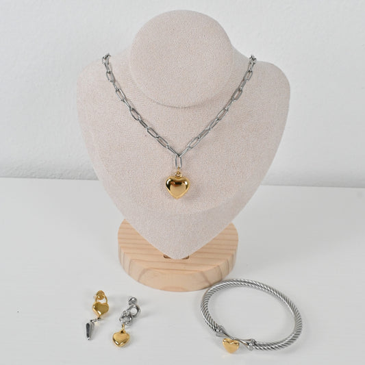 Bundle Valentina | Set de Collar, Pulsera y Pantallas en Stainless Steel