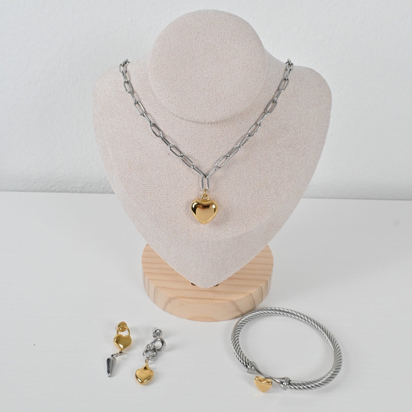 Bundle Valentina | Set de Collar, Pulsera y Pantallas en Stainless Steel