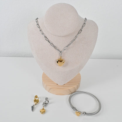 Bundle Valentina | Set de Collar, Pulsera y Pantallas en Stainless Steel