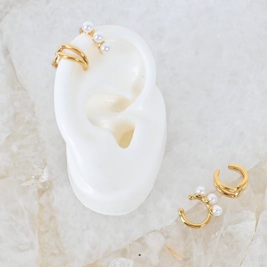 Set de Ear Cuff Elena | Ear Cuff Dorados en Stainless Steel 18K Gold Plated