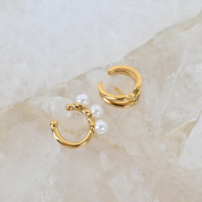 Set de Ear Cuff Elena | Ear Cuff Dorados en Stainless Steel 18K Gold Plated