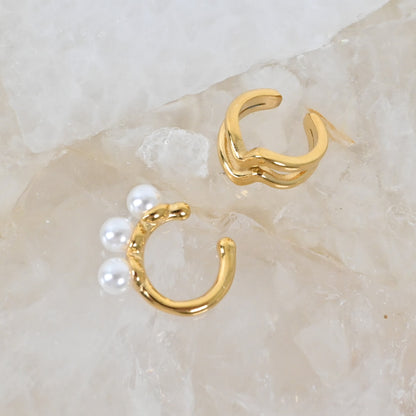 Set de Ear Cuff Elena | Ear Cuff Dorados en Stainless Steel 18K Gold Plated