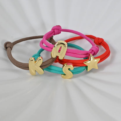 Pulsera con Inicial | Pulsera Ajustable Personalizada Hecha a Mano
