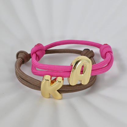 Pulsera con Inicial | Pulsera Ajustable Personalizada Hecha a Mano