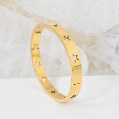 Pulsera Celeste | Brazalete Bangle en Titanium Steel Gold Plated