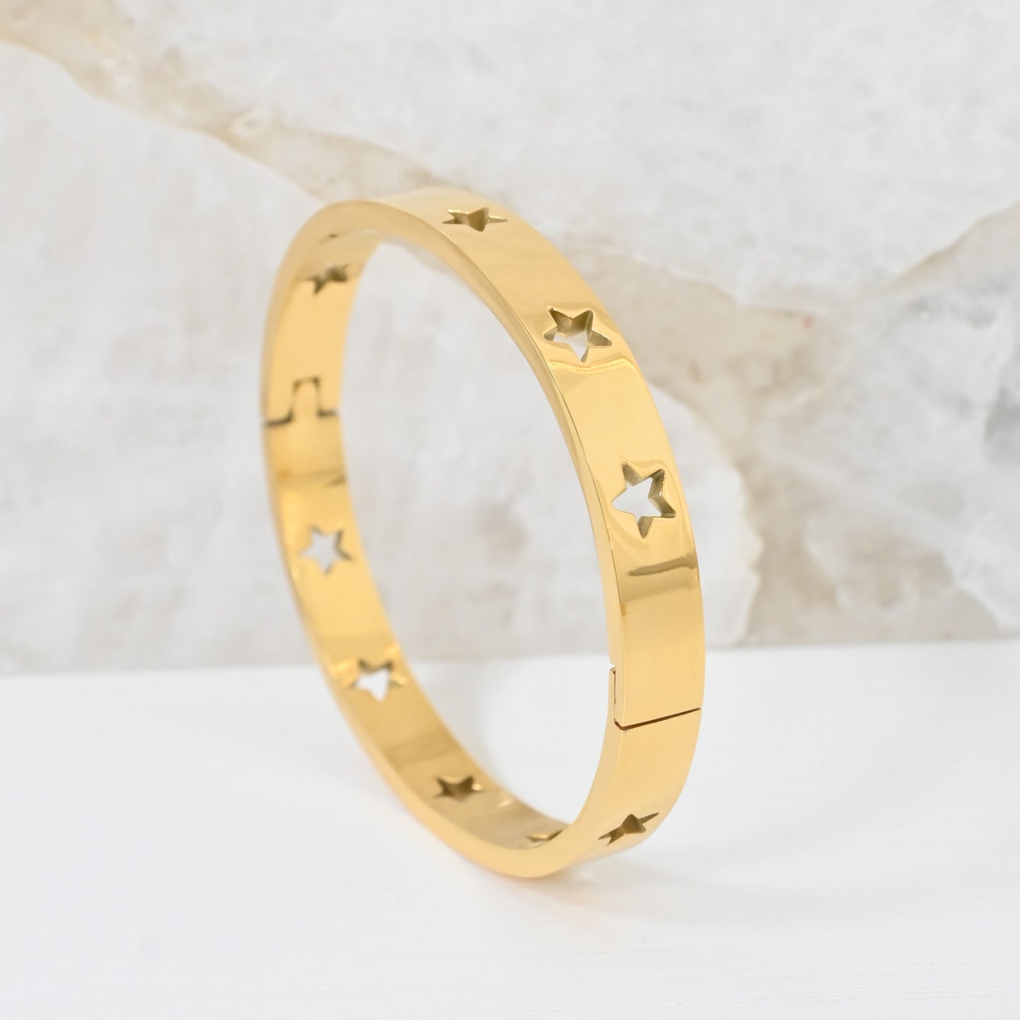 Pulsera Celeste Bundle | Brazalete Bangle en Titanium Steel Gold Plated
