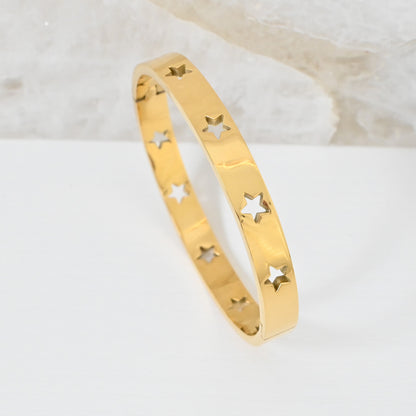 Pulsera Celeste | Brazalete Bangle en Titanium Steel Gold Plated