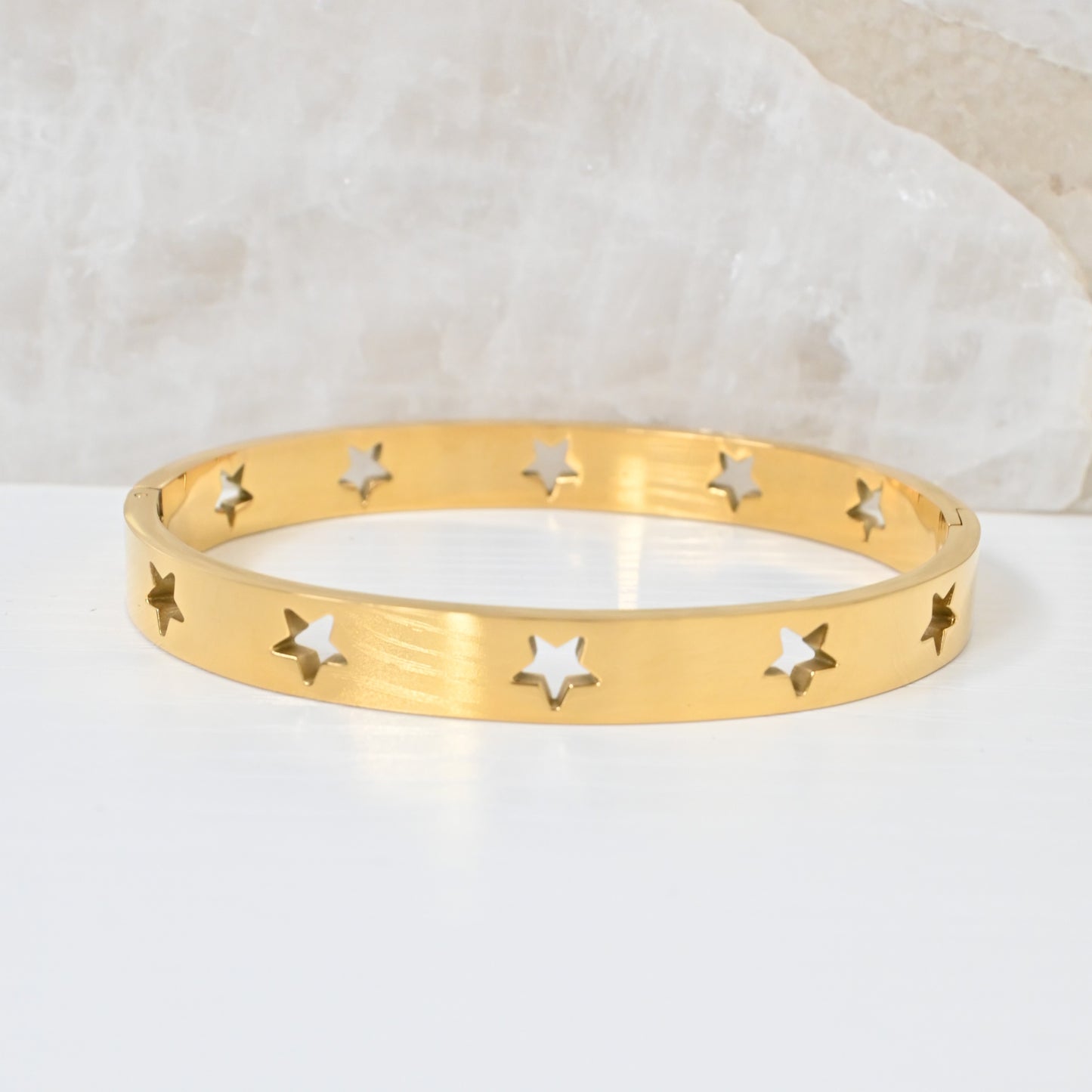 Pulsera Celeste | Brazalete Bangle en Titanium Steel Gold Plated