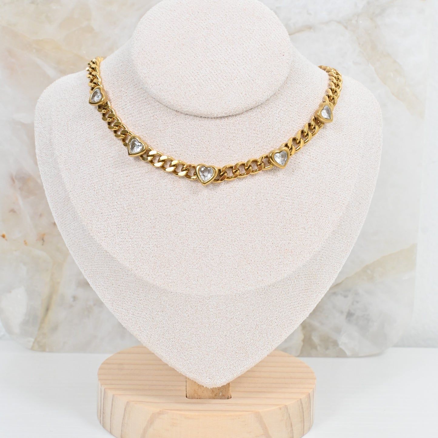 Collar Cora | Collar con Corazones de Zirconia en Stainless Steel