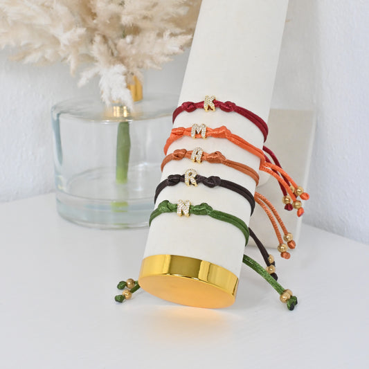 Pulsera Mi Letra Autum| Pulsera Personalizada con Inicial Hecha a Mano
