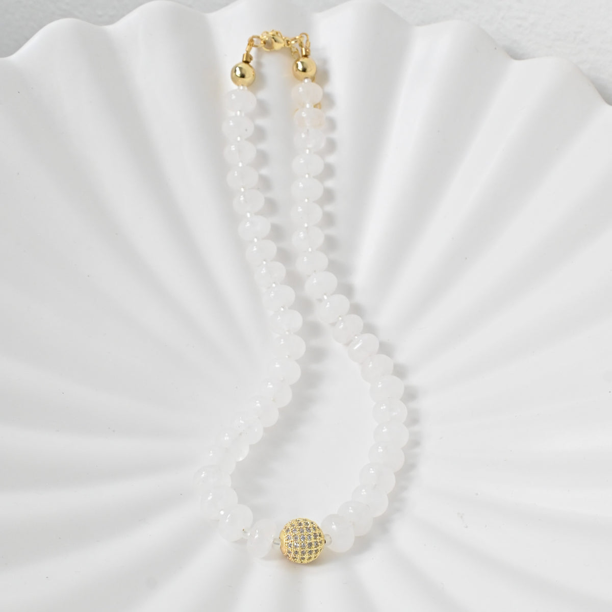 Collar Alba | Collar de Jade Blanco Natural