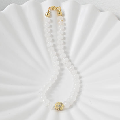 Collar Alba | Collar de Jade Blanco Natural